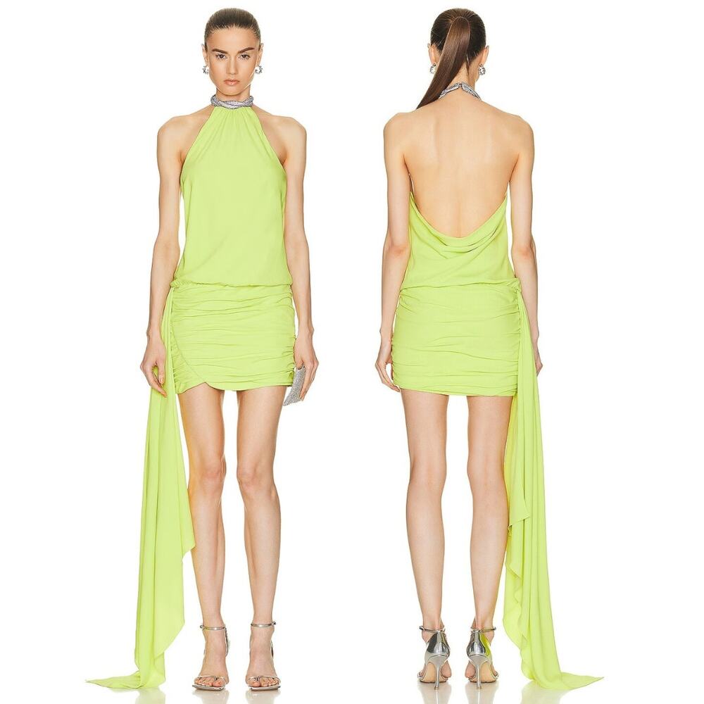 Nue Studio Iris Mini Dress Crystal Embellished Party Cocktail FWRD Silk Blend 8